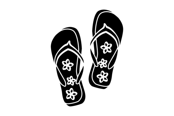 Black Floral Beach Sandals: Your Ultimate Digital Design Asset