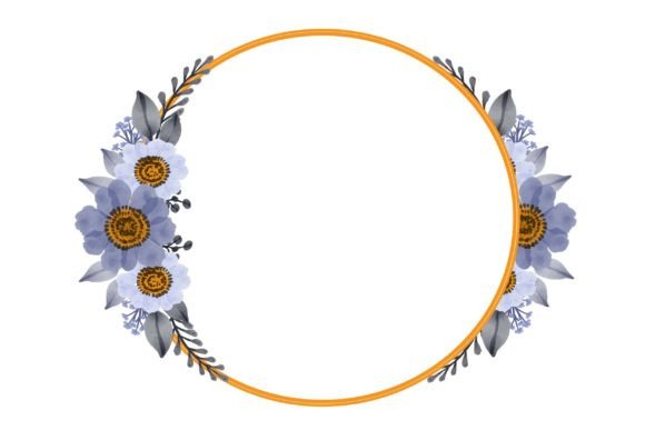 Circle Frame with Grey Floral Bouquet: A Versatile Asset for Modern Creators