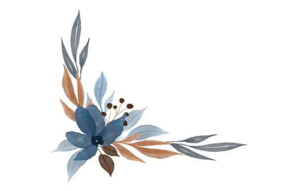 Embracing Elegance: The Versatile Charm of a Blue Floral Frame Illustration