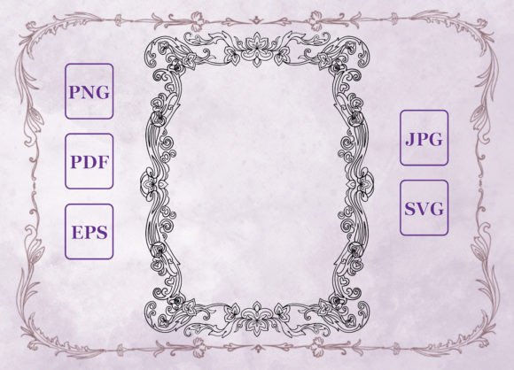 Enhance Your Projects with an Elegant Black and White Floral Frame