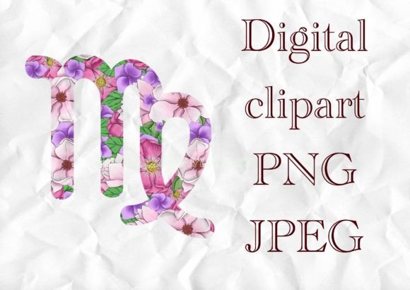 Floral Virgo Zodiac Art for Creative Projects