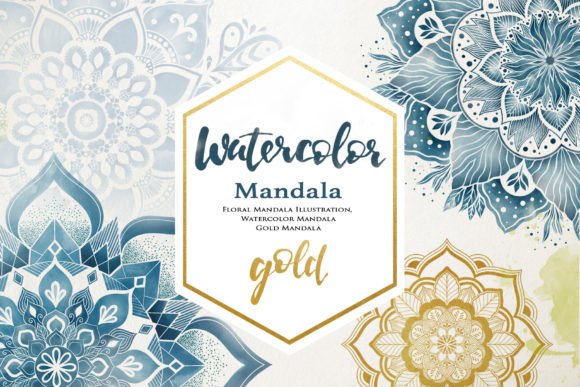 Floral Watercolor Gold Mandala: A Creative Resource for Modern Projects