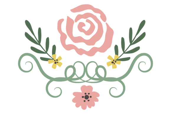 Romantic Floral Decoration with Pink Rose: Versatility in Design and Digital Formats