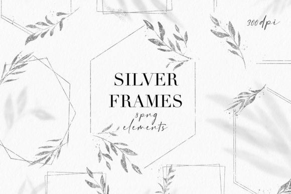 Silver Frames Clipart Floral PNG: Elegant Digital Assets for Creatives