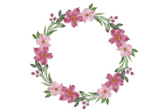 The Strategic Value of a Pink Floral Wreath Illustration in Contemporary Design