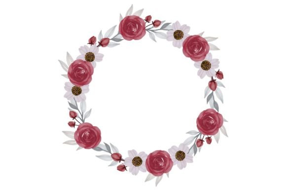 The Versatile Charm of a Red and White Floral Wreath Illustration