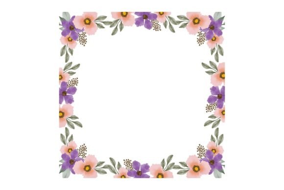Unlock Creative Potential with the Purple Floral Frame Illustration